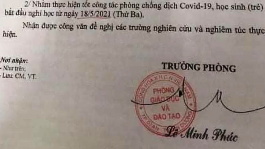 Điều tra đối tượng giả mạo văn bản cho trẻ nghỉ học